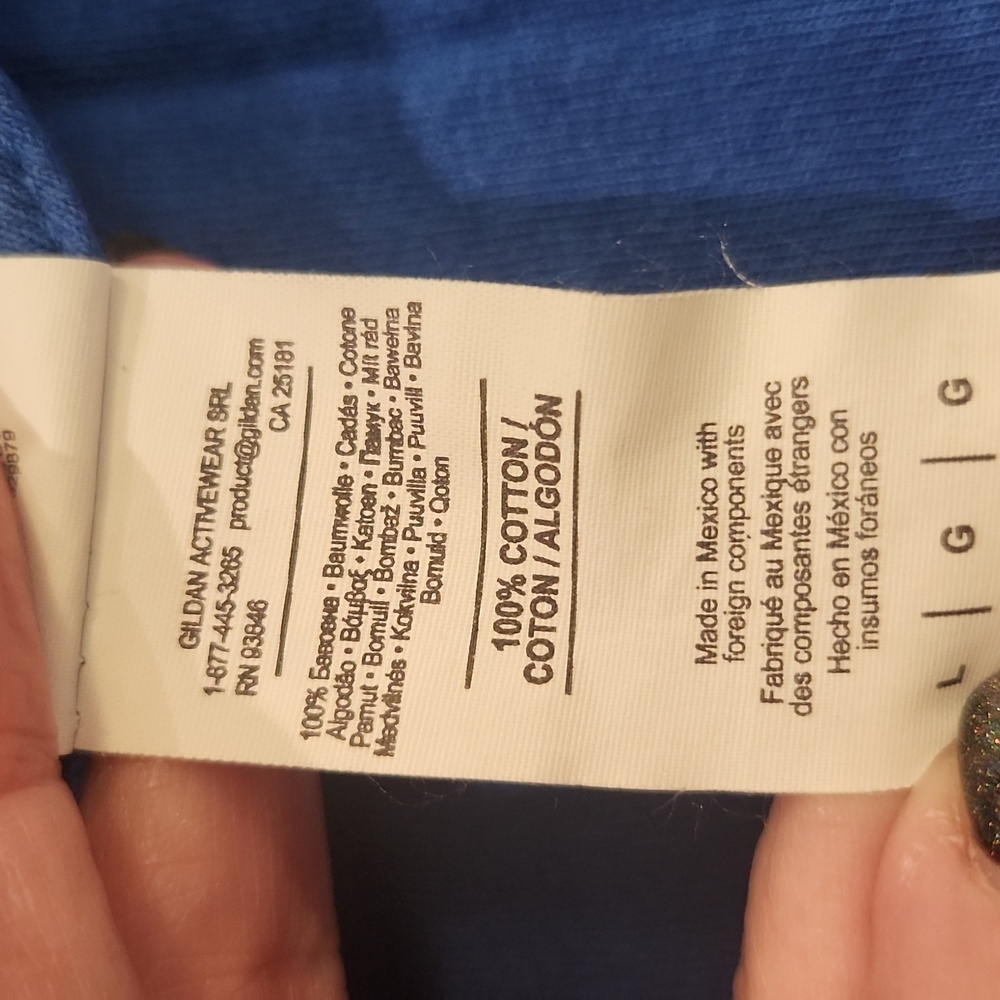 Gildan Fun Graphic Blue Tee Size L! - Picture 5 of 8